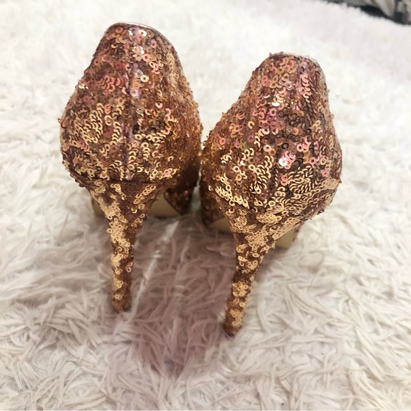 Bakers Sequin Melina Platform Stiletto Pump Heels Bronze Size 9 - Picture 4 of 10